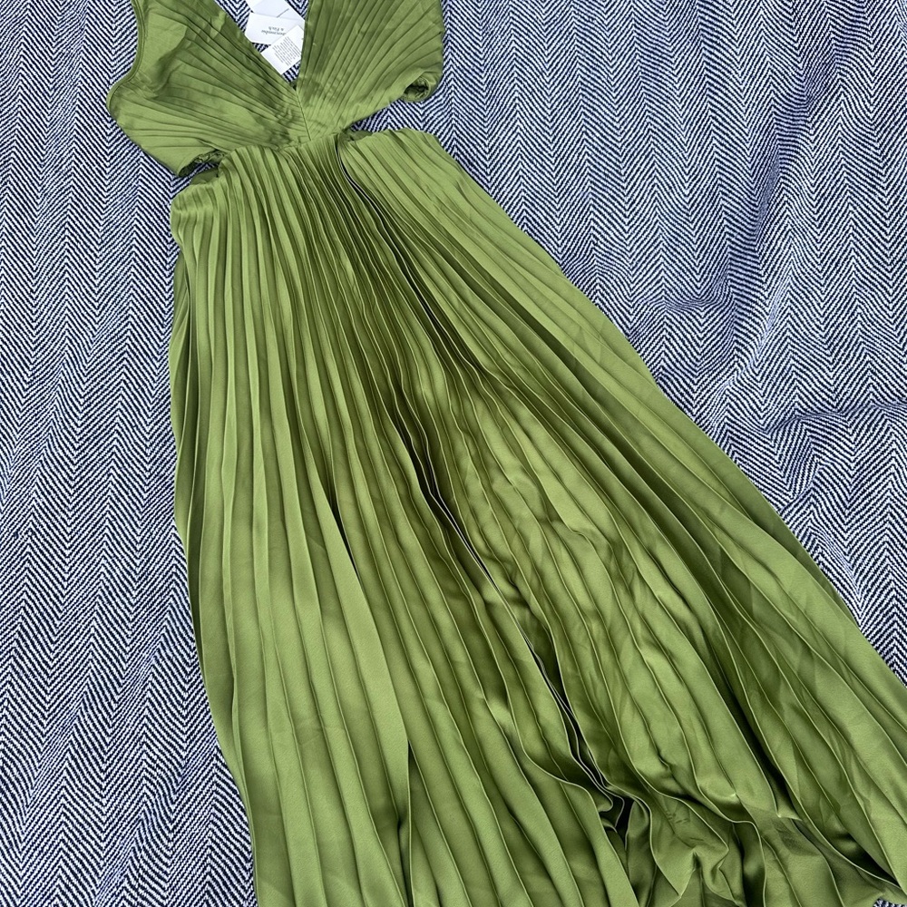 Abercrombie & Fitch Green Plunge Neck Maxi Gown